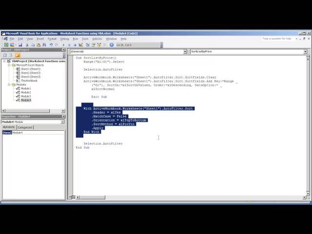 VBA Excel 2010 How to Sort a Range or List Column using VBA using Recorder