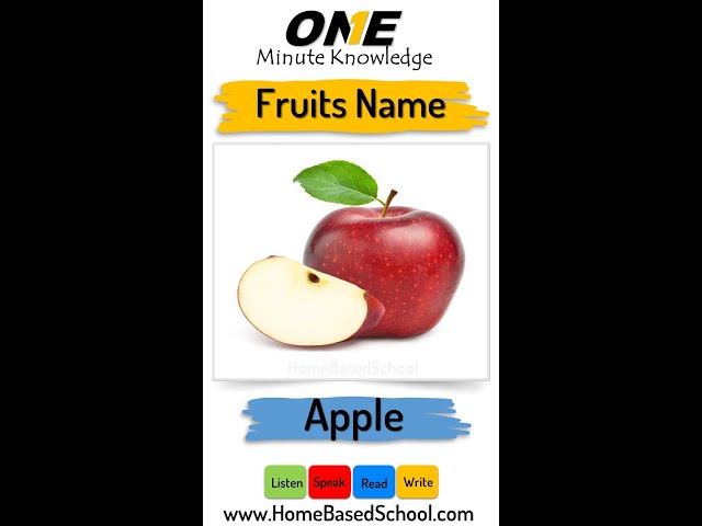 One Minute Knowledge of Fruits Name | Fruits Name in English| English Vocabulary | Shorts | #shorts
