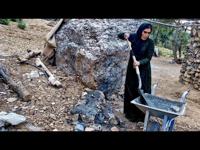 “A Woman Alone in a Remote Mountain; Struggling to Prepare for the Harsh Winter Days”