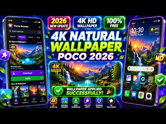 POCO Theme Browser Se 4K Natural Wallpaper Kaise Lagaye 2026 | Free HD Wallpaper Download 