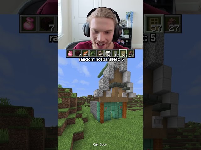 Building a house but my HOTBAR is randomized #minecraft