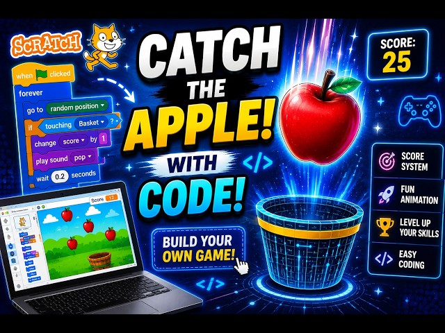 Catch the Apple Game Tutorial 🍎 | Scratch Coding for Beginners