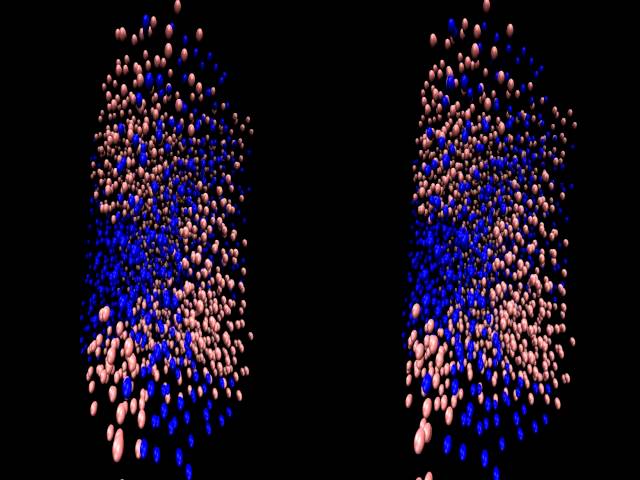 Argon atoms in porous medium