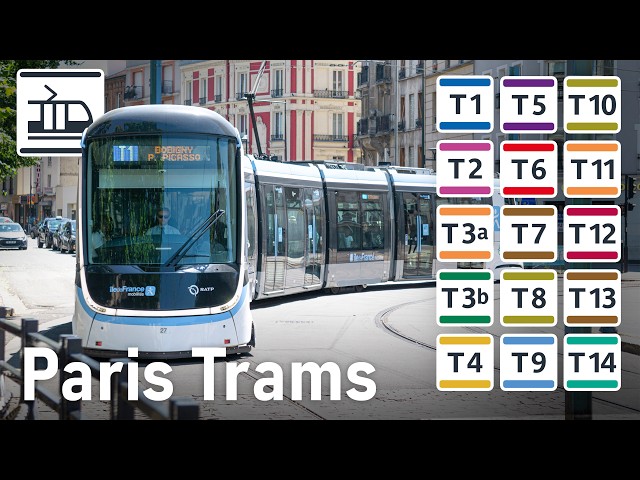 [4K] 🇫🇷 Paris Trams | All the Lines