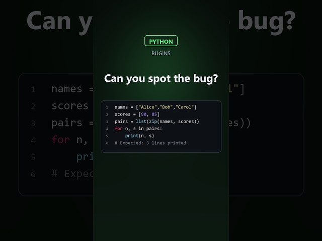 3 Python snippets, 3 hidden bugs. Can you spot them? 🐛 #coding #programming #python #devlife