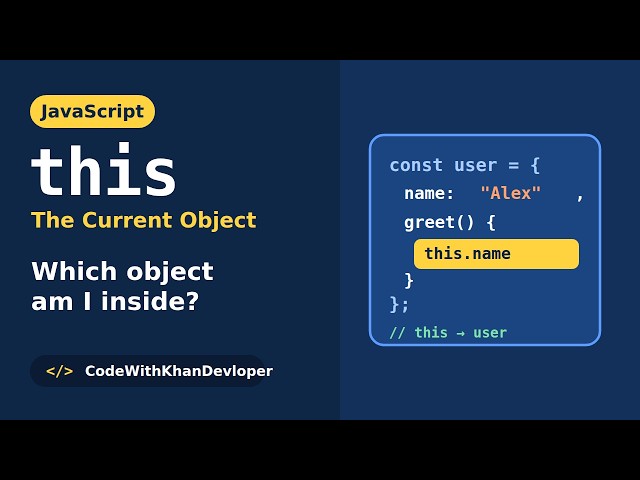JavaScript this Keyword Explained Simply for Beginners | JavaScript Tutorial