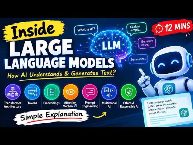 Inside Large Language Models (LLMs) 🤖 | How AI Understands & Generates Text | 12-Minute Explanation