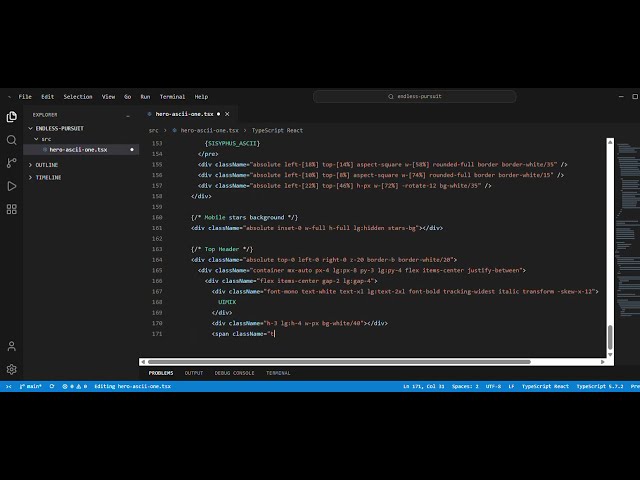 Live Coding Hero ASCII One | Build an Animated ASCII Hero with React, Next.js & Tailwind CSS