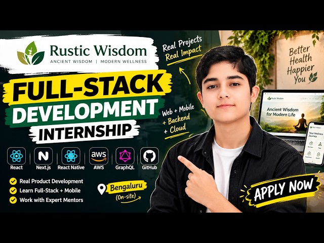 Full Stack Development Internship 2026 | React + Next js | Freshers  | Bengaluru