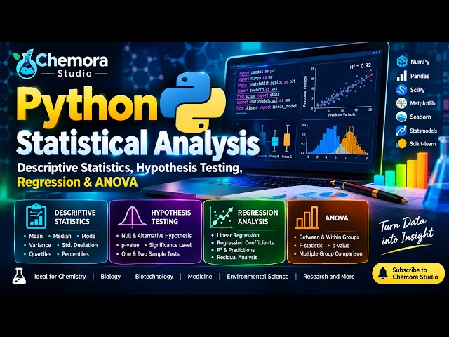 Python Statistical Analysis | Descriptive Statistics, Hypothesis Testing, Regression & ANOVA