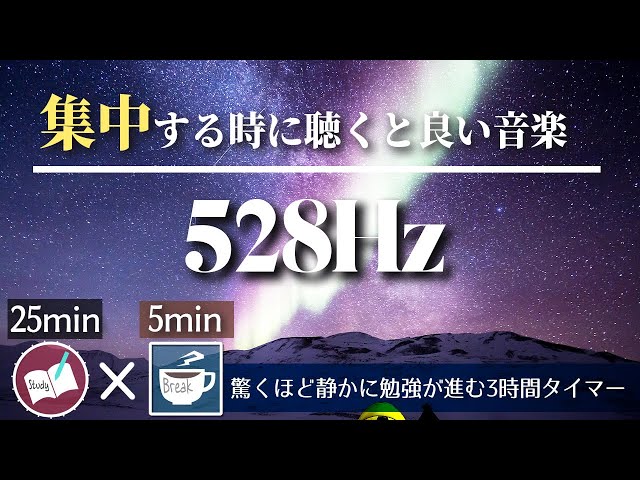 【勉強に集中したい時に再生するとよい音楽】ゾーンに入る３時間のポモドーロタイマー