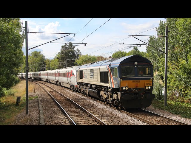 GBRf Cemex 66780 drags LNER 801201 through Brondesbury working 5E80 - 23/9/26