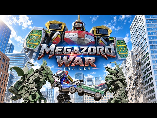 Megazord war Daizyujin fights CGI movie trailer