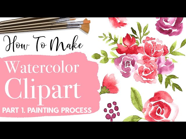 How To Make Watercolor Clipart To Sell - My Painting Process To Sell On Etsy - Passive Income (Pt.1)