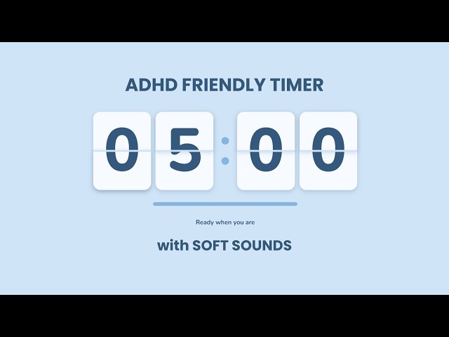 ⏳5 Minute Timer for ADHD Brains | Soft Countdown ❄️