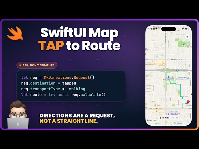 SwiftUI Map + Core Location: Tap to Draw a Route