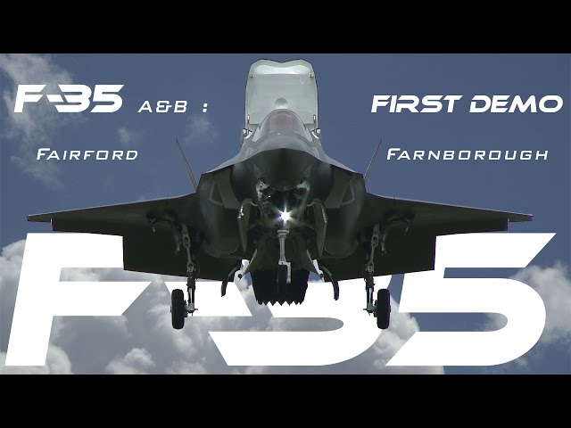 F-35 4K UHD  F35 A&B  FIRST Full DEMO at RIAT Fairford and Farnborough 2016 , How Close is close?