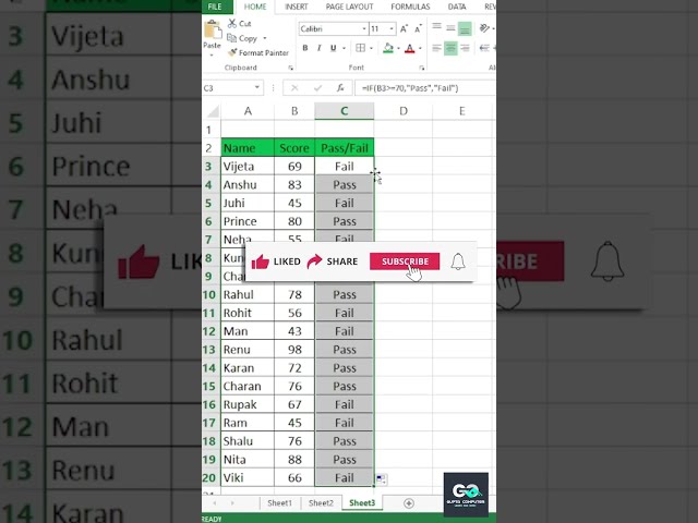 🔥 Excel IF Function Made Easy! | IF Formula in Excel  #excel #photoshop #adobeillustrator #viral