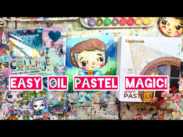 🎨 Lightwish Soft Oil Pastels Review + Easy Mixed Media Tutorial! ✨