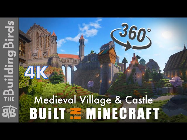 Move your Phone - 360 Minecraft Village and Castle - inspiration for a starter base. BuildingBirds