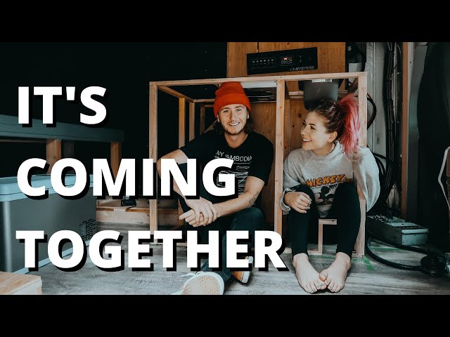 DIY BED, CABINETS & KITCHEN | Turning Our Ambulance Into an Off-Grid Camper Van