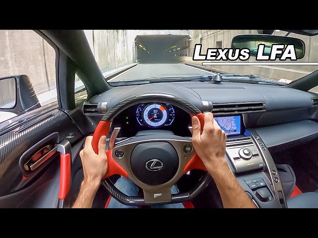 Lexus LFA Accelerating in Tunnels - Insane Tesla Almost Crashes (POV Binaural Audio)