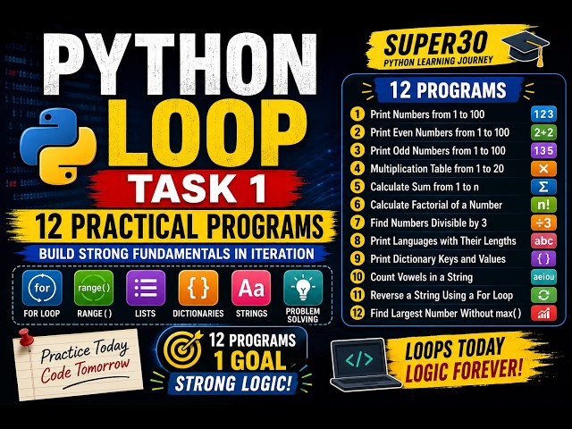 Python Loop Task 1 | 12 Practical Programs