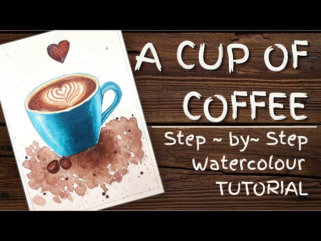 Coffee Cup Painting with Latte Art☕#art#PaintWithMe #beginnerart #arttutorial #painting #trending