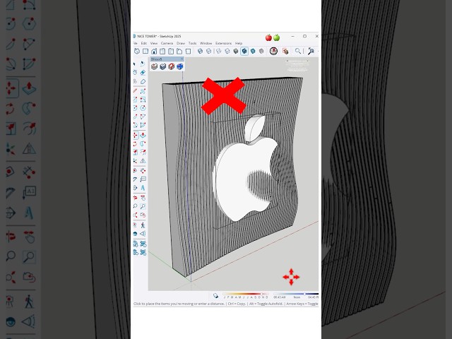 🧱 Parametric Wall Design in SketchUp – Ever Tried Embedding a Logo into Your Wall? 🍏 #nicetower