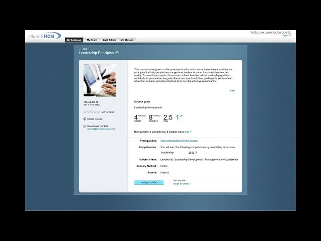 Welcome to SAP SuccessFactors Learning Management System