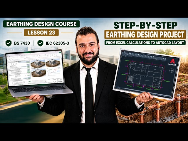 Step by Step Earthing Design Project From Excel Calculations to AutoCAD Layout – Lesson 23