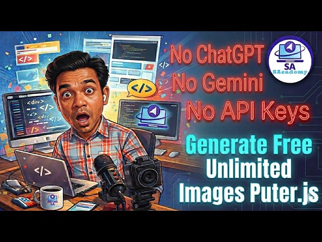 How to create unlimited images using AI puter.js JavaScript | AI | Image gen