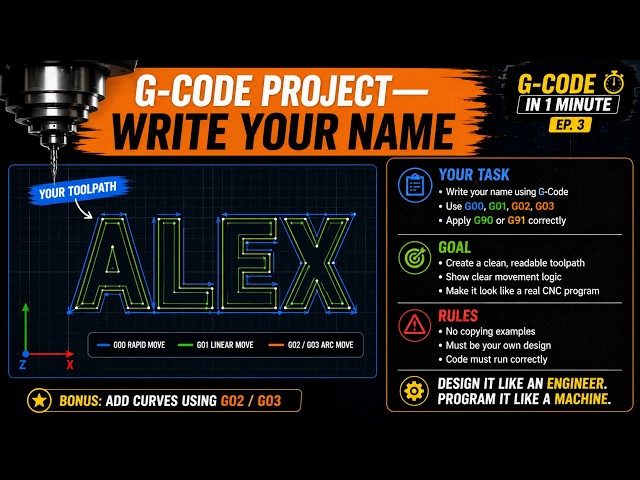 G-Code Project — Write Your Name Using G-Code | CNC Assignment Tutorial