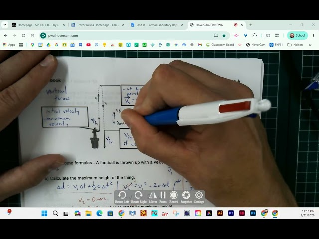 AP Physics U1A.T3 Throwing Objects Vertically Upward (video 2)