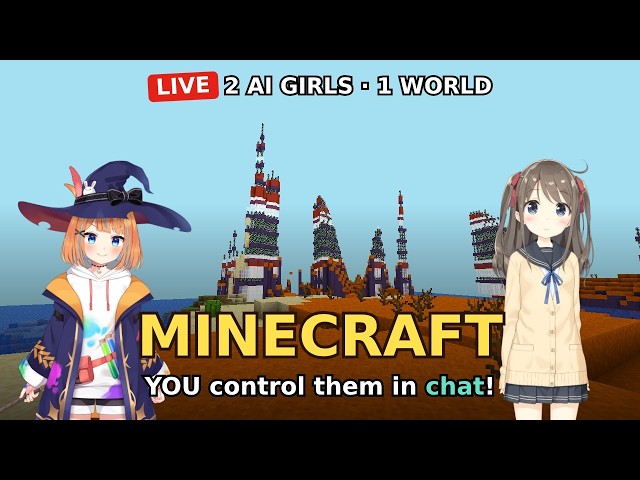 Mika & Luna build ANYTHING chat asks in Minecraft LIVE 🔴 by hand, block by block