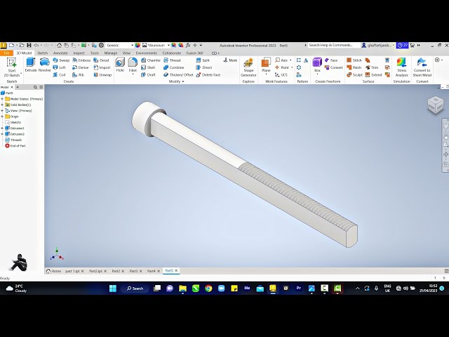 Autodesk Inventor 2025 - Tool Post Adjusting Screw