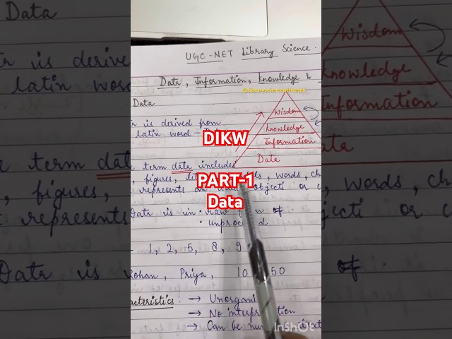 DIKW| DATA| INFORMATION| KNOWLEDGE WISDOM| LIBRARY & INFORMATION SCIENCE | UGC-NET