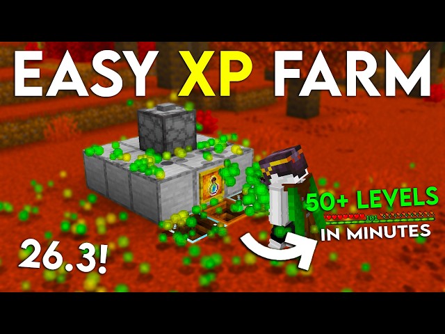 NEW UPDATED Minecraft Java 26.3 XP Farm Tutorial | 50 Levels in Minutes