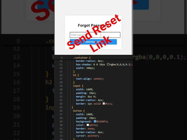 SIMPLE PASSWORD RESET Page using HTML, CSS & JavaScript 🔐#shorts#coding#html#css #webdevelopment