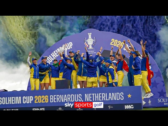 The moment Team Europe lifted the Solheim Cup! | Full trophy presentation