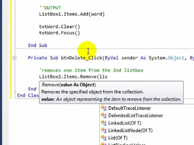 A beginner's guide to using list boxes in Visual Basic .Net