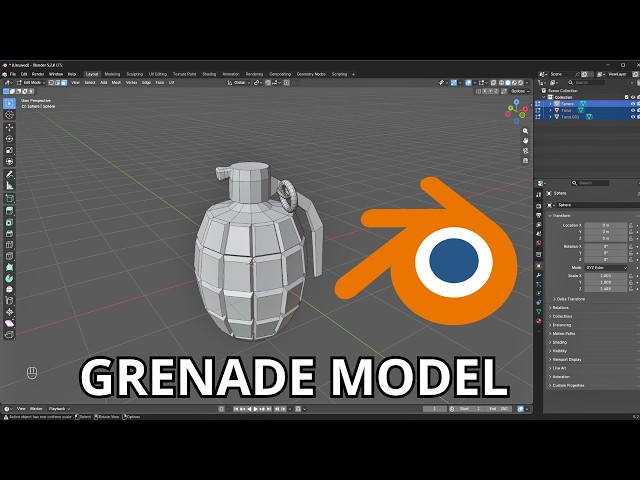 How to Model a Low Poly Grenade in Blender (Beginner Tutorial)