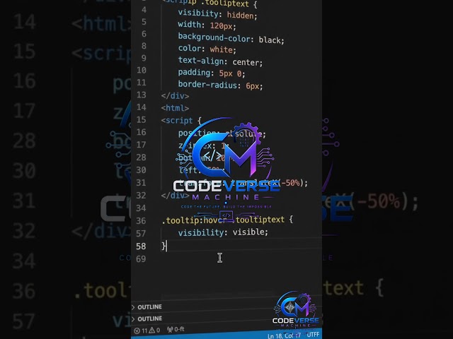 CSS Tooltip in 30 Seconds ⚡ | HTML & CSS Tutorial #shorts