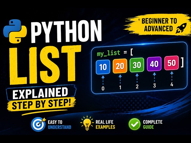 Python List Tutorial for Beginners 🧠 | Real Life Examples Included  | Complete Beginner to Advanced