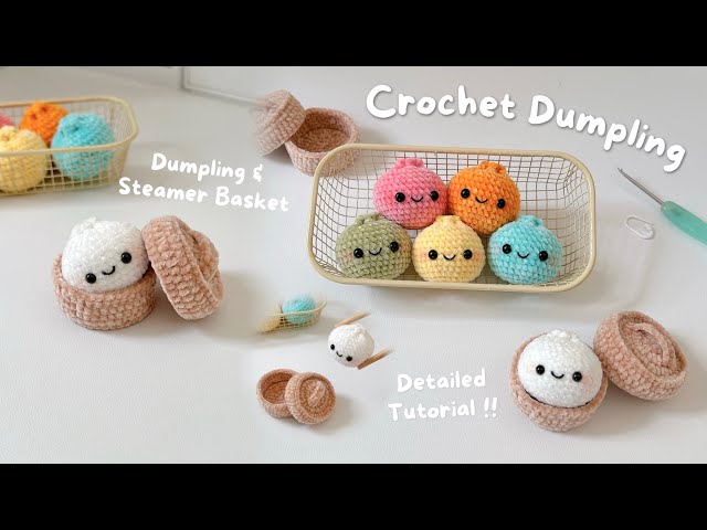 How to Crochet the Viral Dumpling Basket l Easy Crochet Keychain & Plushie Tutorial for Beginners