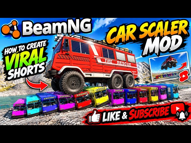 Create VIRAL BeamNG Shorts with Giant Cars! 🚗💨 Car Scaler Mod Tutorial