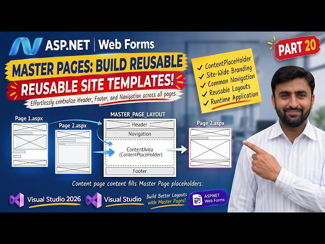 Master Pages in ASP.NET Webforms | How to create reuseable templates | ASP.NET Tutorials | Part 20