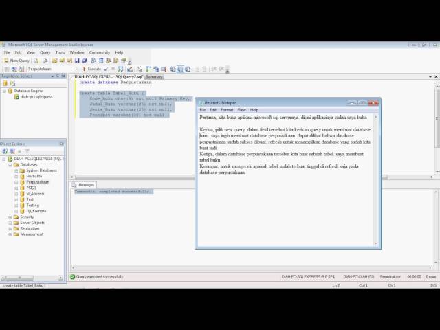 Universitas Darwan ali (UNDA) Tutorial membuat tabel pada Query Select SQL server