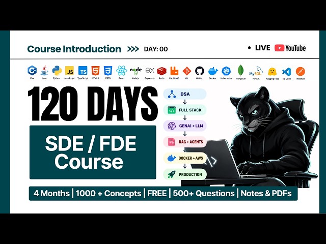 4-Month FDE/SDE Free Course: DSA + Full-Stack Dev + Gen AI + DevOps Course | Introduction | Ep. 00