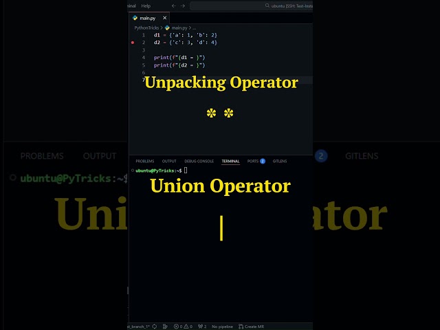 The Secret Python Dictionary Trick You Need! 🤫 (Merge in 1 Line)  #python #coding
